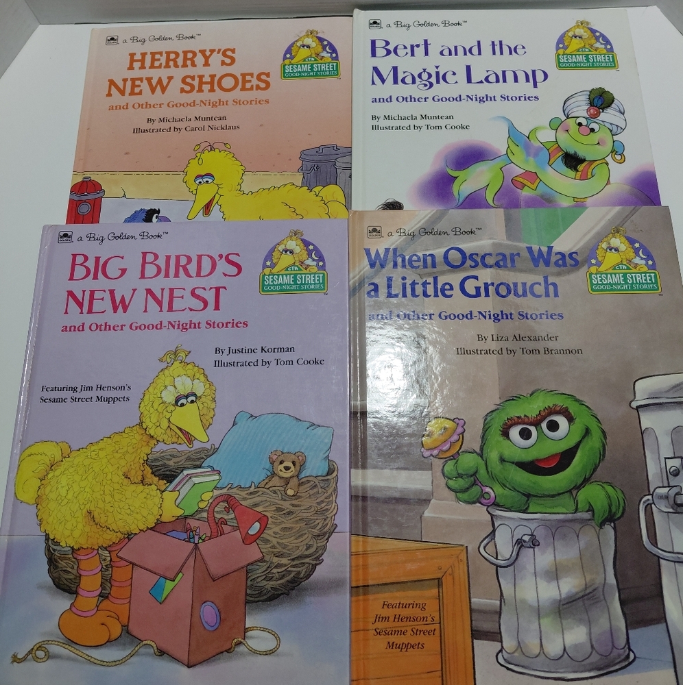 4 Big Golden Books Sesame Street Good-Night Storybook Collection
